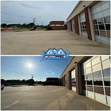 Commercial driveway pressure washing before after