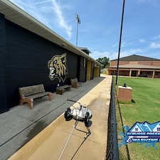 Stadium concrete surface cleaning