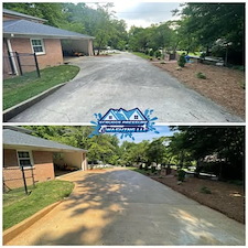 Driveway pressure cleaning before after