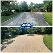 Driveway pressure washing before after