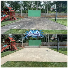 Playground concrete pressure washing before after