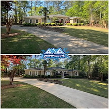 Residential concrete cleaning before after