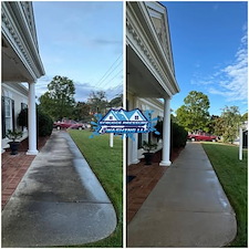 Residential walkway cleaning before after