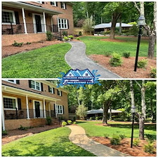 Walkway pressure washing before after