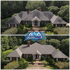 Roof cleaning company before after