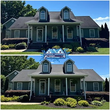Roof cleaning services before after