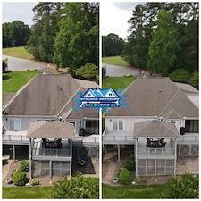 Roof soft washing before after