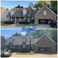 Roof washing before after