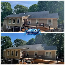 Roof washing company before after
