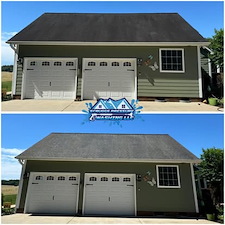 Roof washing services before after